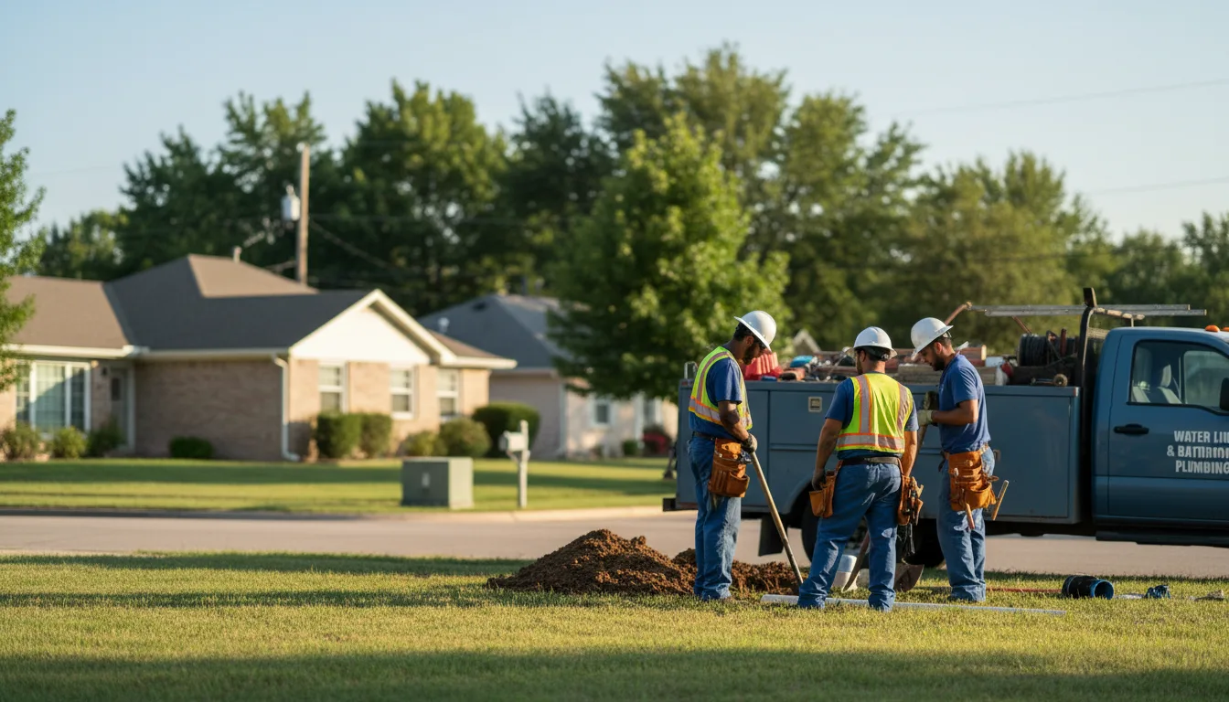 Residential water line and bathroom plumbing service in Alpha, MI